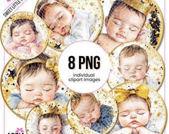 Süße Kleine Party Entzückende Babys 8 PNG, Baby-Dusche digitale Grafiken, Baby-Geburtstag, Kinder PNG-Dateien