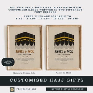 Personalized Hajj Mubarak Print, Muslim Hajj gift, Hajj Mubarak gifts, Hajj print, Customized Hajj gifts, Kaaba, Eid, Islamic Gift, Umrah