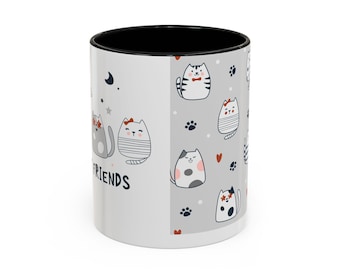 Taza de café con diseño de gatos / Vajilla de cerámica con diseño de animales