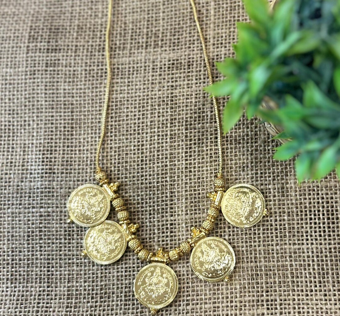 Traditional Coin Haram Necklace | Lakshmi Kasu Mala | Long Temple ...