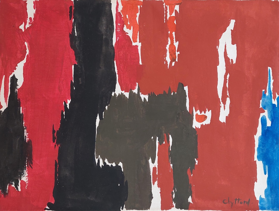 Clyfford Still Signed Abstract Expressionist Oil Painting on Canvas ...