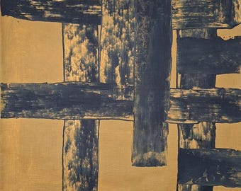 Pierre Soulages Signed Abstract Oil Painting on Canvas - French Modern Art