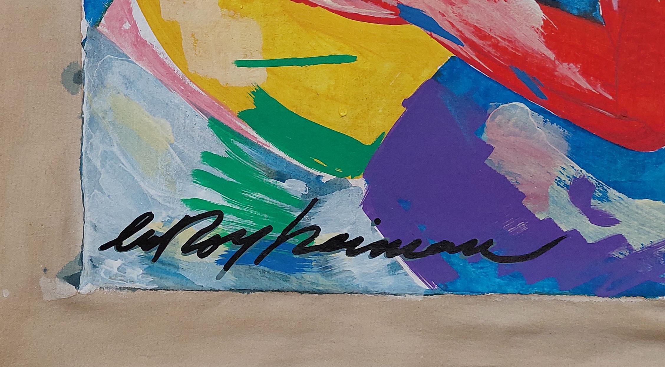 リロイ・ニーマン直筆サイン入りアメリカン・ポップアート油絵 