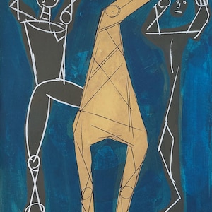 Marino Marini Signed Italian Modernist Oil Painting on Canvas - Figurative Art