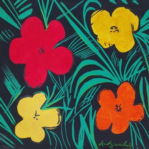 Andy Warhol Signed Pop Art Oil Painting on Canvas - American Modern Art