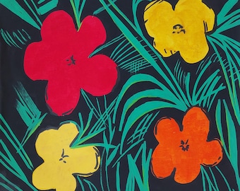 Andy Warhol Signed Pop Art Oil Painting on Canvas - American Modern Art