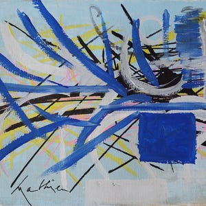 Georges Mathieu Signed French Abstract Oil Painting on Canvas - Modern Art