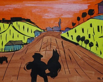 Marianne von Werefkin Signed Oil Painting on Canvas - German Expressionist Art