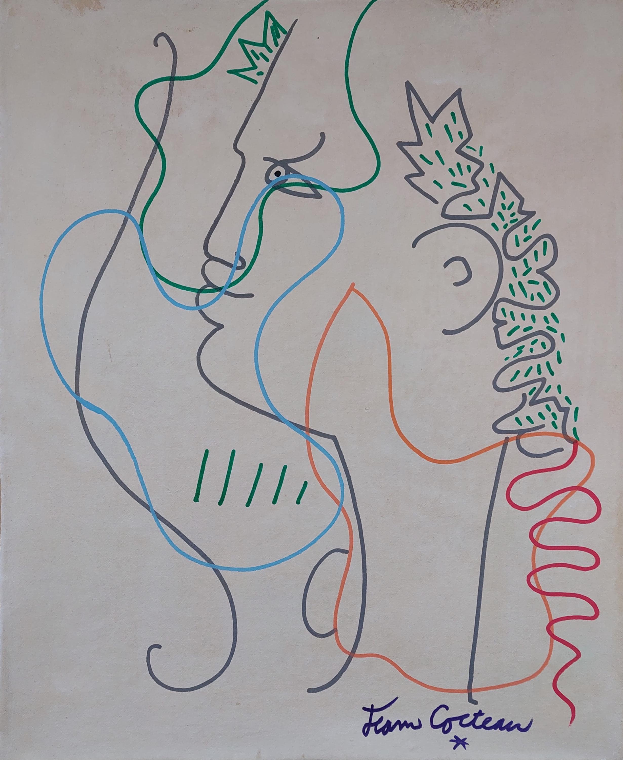“Adam & Eve” by Jean Cocteau Poster 1989 Festival Jean Cocteau Centenaire - c. 1989 - Fine Art Prints