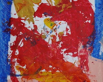 Jacques Doucet, pintura al óleo abstracta expresionista sobre lienzo firmada por el artista moderno francés.