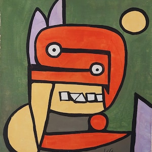 Paul Klee signerad expressionistisk oljemålning på duk - schweizisk experimentell surrealistisk konst