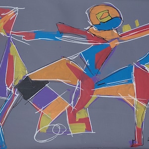 Marino Marini Signed Italian Modernist Oil Painting on Canvas - Figurative Art