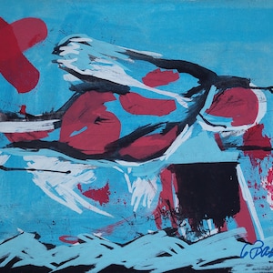 Georg Baselitz Signed Neo-Expressionist Oil Painting on Canvas - German Art