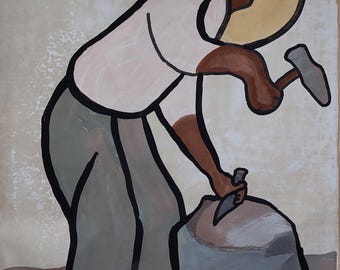 メキシコの美術品 - 抽象モダニズム絵画 - 静物画、署名・マーク付き