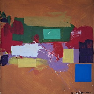 Hans Hofmann signerad abstrakt expressionistisk oljemålning på duk Modern konst