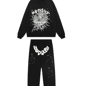 Chándal con estampado web 3D: Conjunto unisex de sudadera y jogger