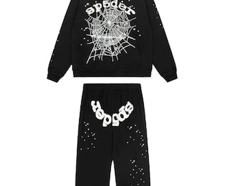 Chándal con estampado web 3D: Conjunto unisex de sudadera y jogger