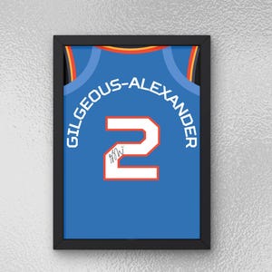 Shai Gilgeous-Alexander Minimalistisches Autogramm Jersey Poster