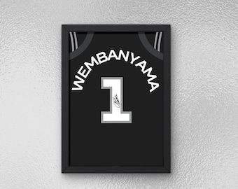 Victor Wembanyama Autogramm Trikot Poster - Sport Wandkunst - Instant Download