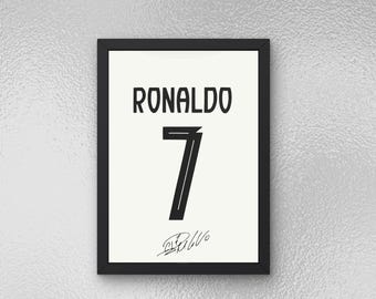 Cristiano Ronaldo Autogramm Trikot Poster - Sport Wandkunst - Instant Download