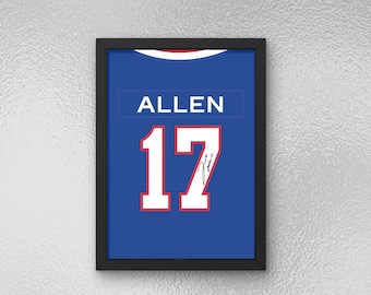 Josh Allen signierte Jersey Poster - Sport Wandkunst - Instant Download