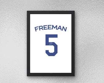 Freddie Freeman signerad tröjaposter - Utskrivbar sportväggkonst - Direktnedladdning