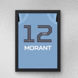Ja Morant Autographed Jersey Poster - Printable Sports Wall Art - Instant Download