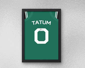 Jayson Tatum Autographed Jersey Poster - Printable Sports Wall Art - Instant Download