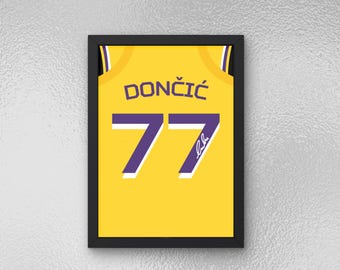 Luka Dončić Autographed Jersey Poster - Printable Sports Wall Art - Instant Download