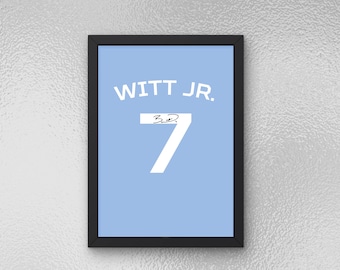 Bobby Witt Jr. Autogramm Jersey Poster - Sport Wandkunst - Instant Download