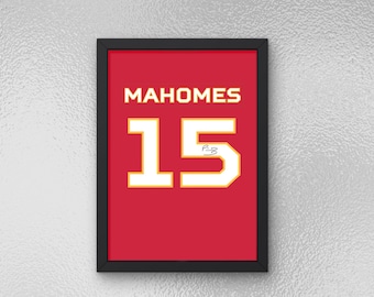 Patrick Mahomes signiertes Jersey Poster - Sport Wandkunst - Instant Download