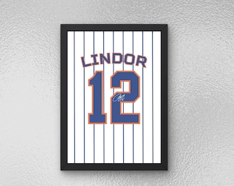 Francisco Lindor Autogramm Trikot Poster - Sport Wandkunst - Instant Download