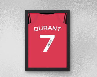 Kevin Durant Autographed Jersey Poster - Printable Sports Wall Art - Instant Download