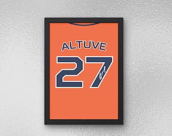 Jose Altuve signiertes Jersey Poster - Sport Wandkunst - Instant Download