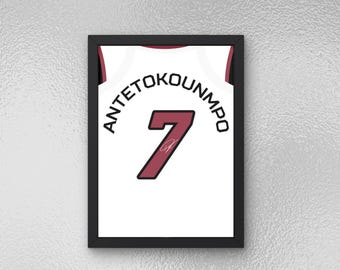 Giannis Antetokounmpo Autographed Jersey Poster - Printable Sports Wall Art - Instant Download