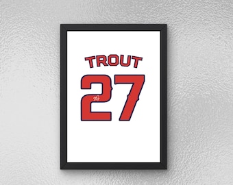 mike trout signiert Jersey Poster - Sport Wandkunst, Instant Download