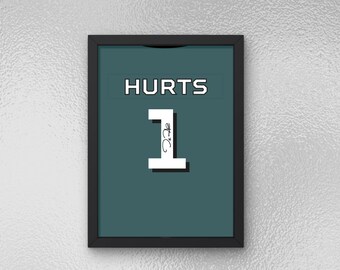 Jalen Hurts signierte Jersey Poster - Sport Wandkunst - Instant Download