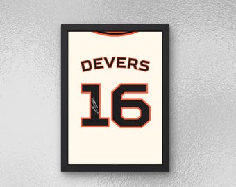 Rafael Devers Autographed Jersey Poster - Printable Sports Wall Art - Instant Download