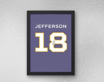Justin Jefferson Autographed Jersey Poster - Printable Sports Wall Art - Instant Download