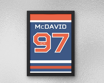 Connor McDavid signiertes Jersey Poster - Sport Wandkunst - Instant Download
