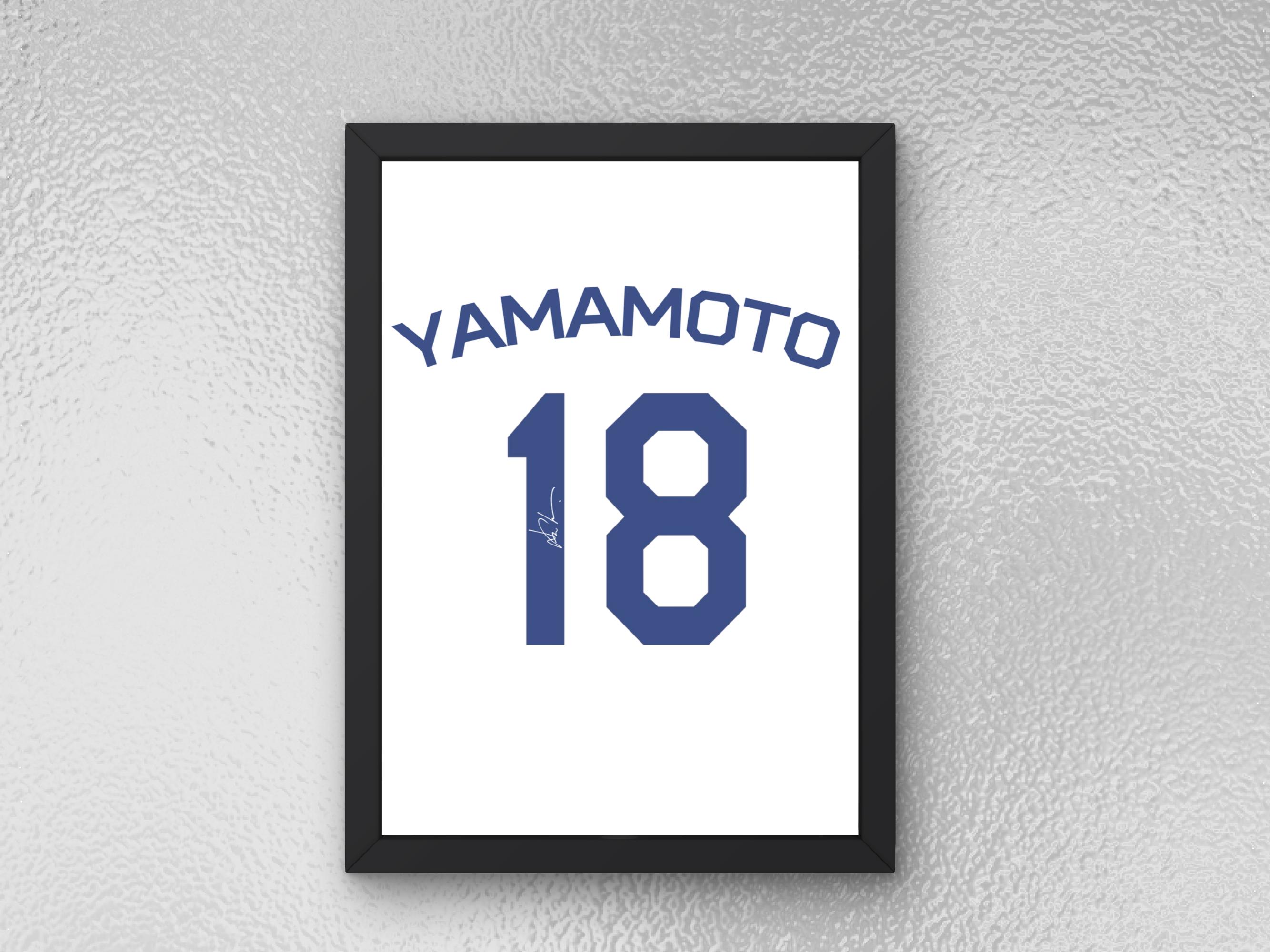 Yoshinobu Yamamoto Autographed Jersey Poster - Printable Sports