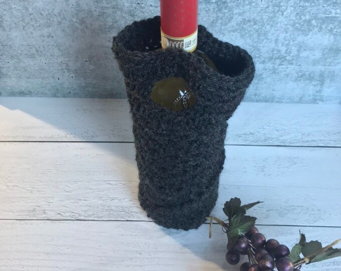 Featured listing image: Crochet Wine Bottle Carrier | Home Decor | Housewarming Gift | Crochet Conscious | Wine Tote