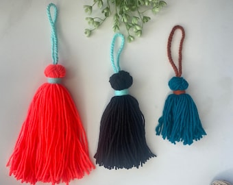 Colorful yarn tassels | Decorative Wall Hanging | Macrame Door Tassel Boho Home Decor | Handbag Accessories