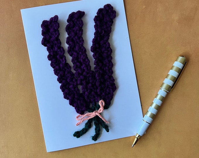 Featured listing image: Handmade Crochet Lavender Card | Mother's Day, Thinking of You