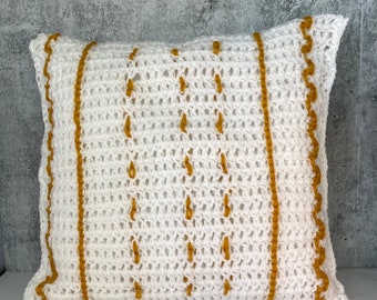 Crochet Pillow | Handmade Pillow | Decorative Pillow | Minimalist Pillow | Mud Cloth Print | Home Decor | Decorative Pillow | Hypoallergenic