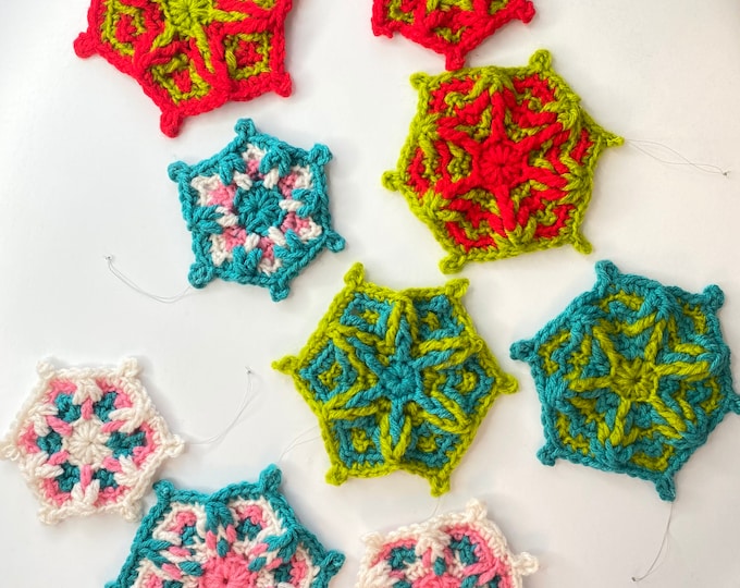 Featured listing image: Mosaic Crochet Stars |Crochet Ornaments | Holiday Decoration | Christmas | Gift Ideas