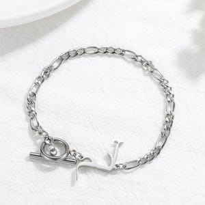 Custom Arabic Name Bracelet: Stainless Steel Round Clasp