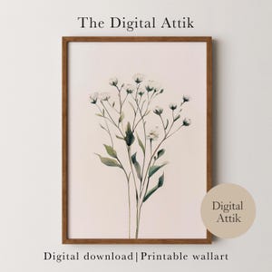 PRINTABLE Vintage Botanical Wall Art, Cottage Style Oil Painting, Modern Farm House Botanical Prints to Download
