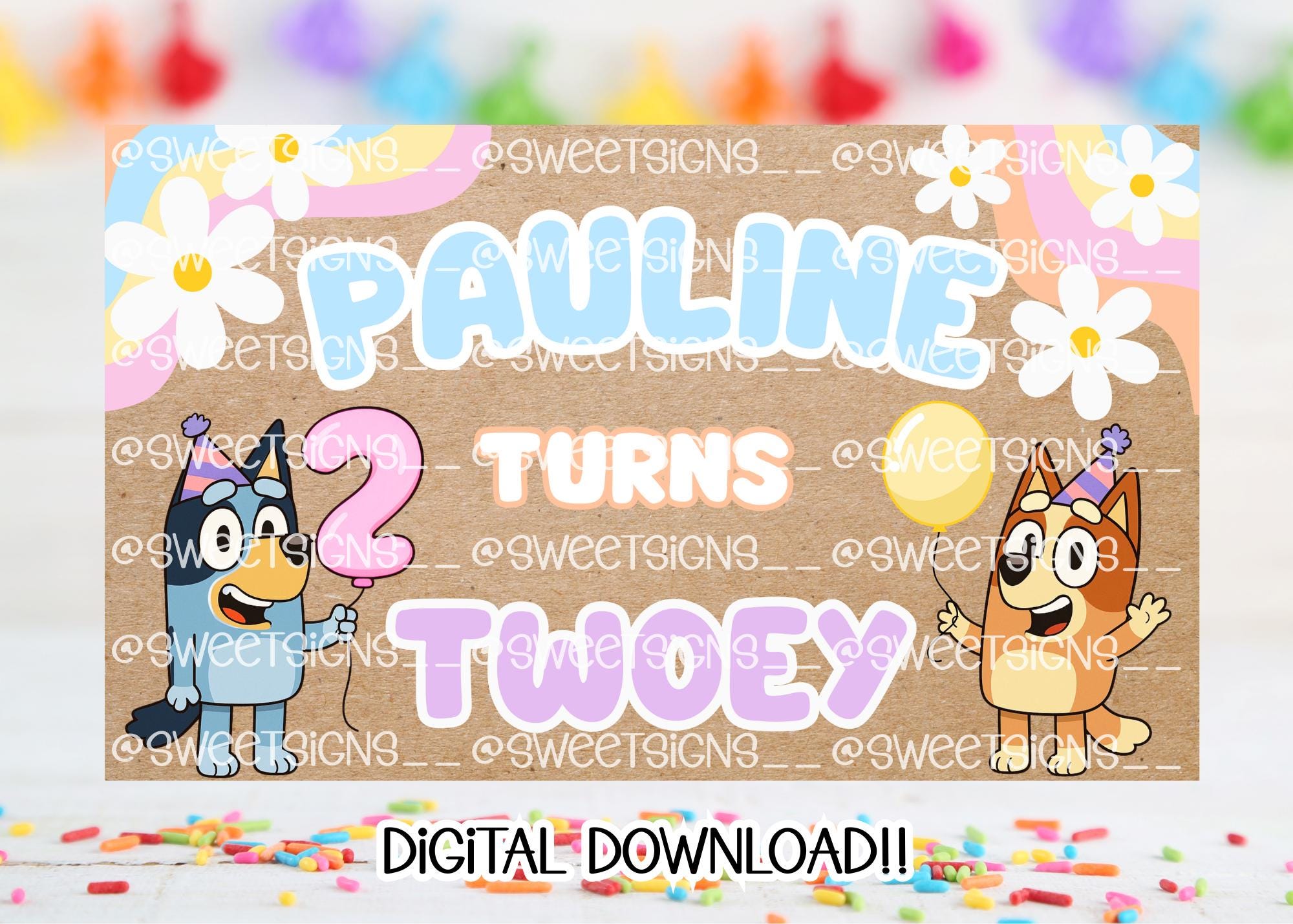 Striscione Per Compleanno Con Carlini - Happy Birthday, 7 Disegni, Cartone Riciclabile - 3