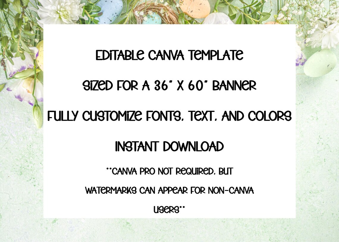 Hoppy Easter Banner Template | Editable Canva Banner | 36x60 DIY ...